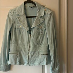 White House Black Market Light Blue Utility Jacket